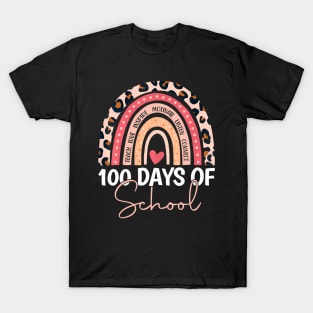 100 Days Of School Teacher Kids 100Th Day Of School Rainbow T-Shirt